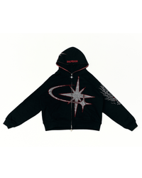 DYNASTY RHINESTONE ZIP HOODIE