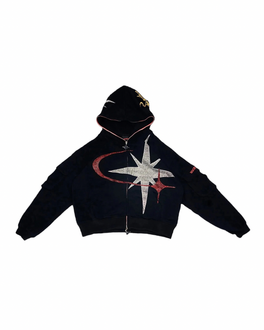 ORIGIN RHINESTONE ZIP HOODIE