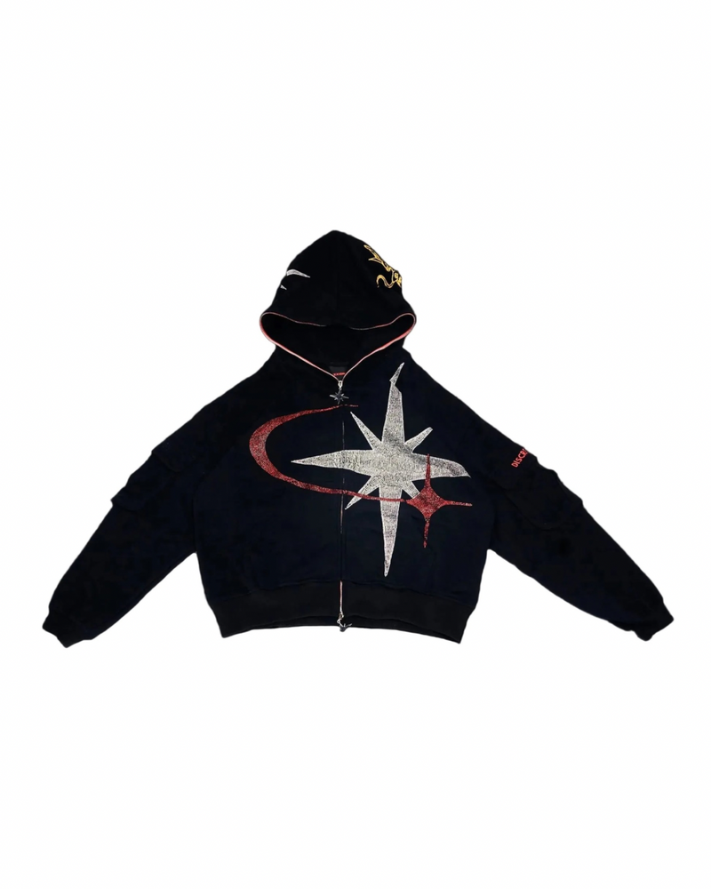 ORIGIN RHINESTONE ZIP HOODIE