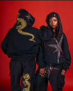 ORIGIN RHINESTONE HOODED ZIP UP