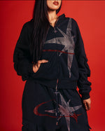 ORIGIN RHINESTONE HOODED ZIP UP