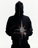 DYNASTY RHINESTONE ZIP HOODIE