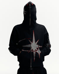 DYNASTY RHINESTONE ZIP HOODIE