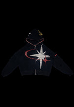 ORIGIN RHINESTONE HOODED ZIP UP