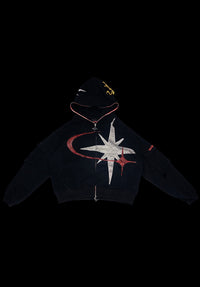 ORIGIN RHINESTONE HOODED ZIP UP