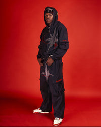 ORIGIN RHINESTONE HOODED ZIP UP