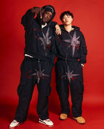 ORIGIN RHINESTONE CARGO TRACK PANTS